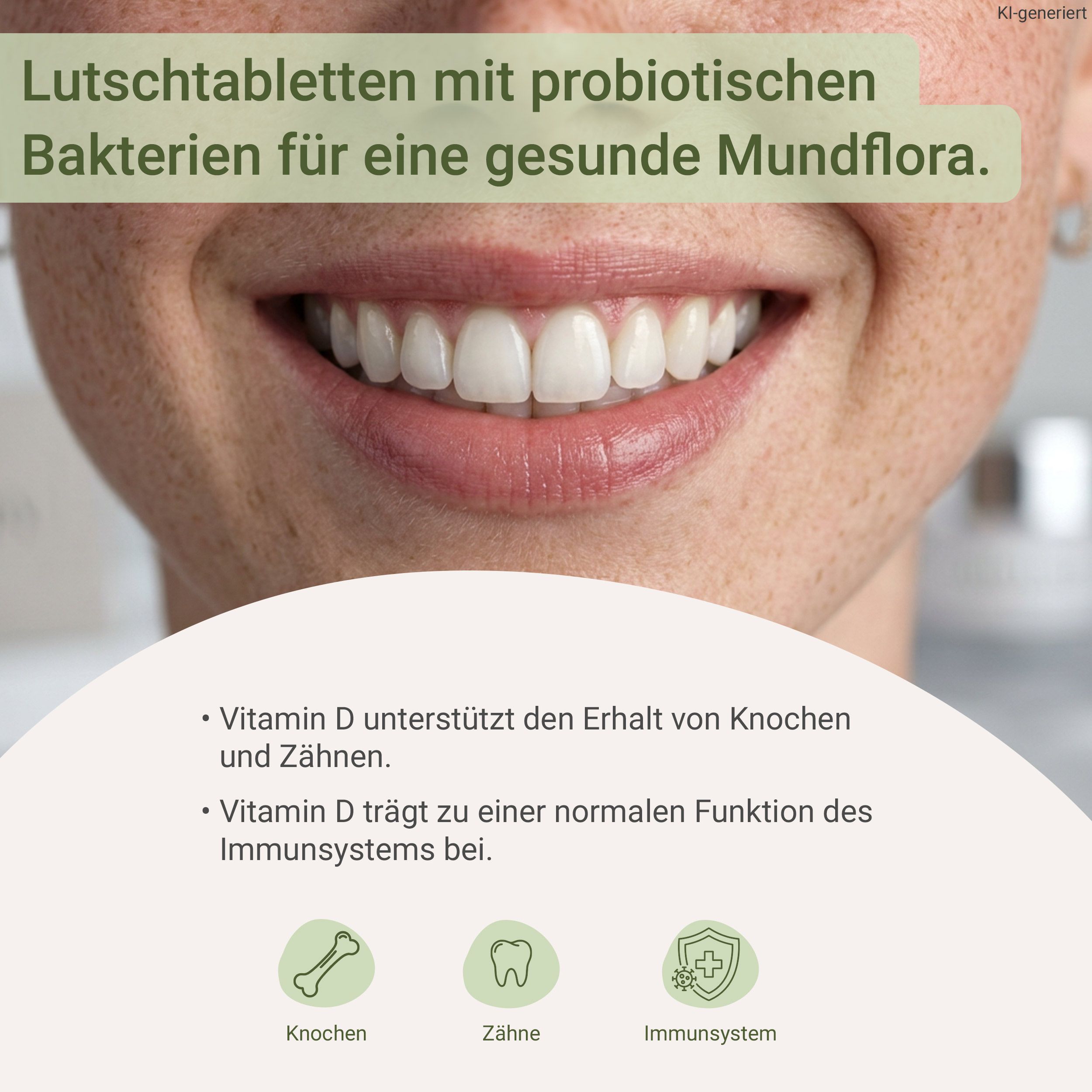 Lutschtabletten mit probiotischen Bakterien für gesunde Mundflora.