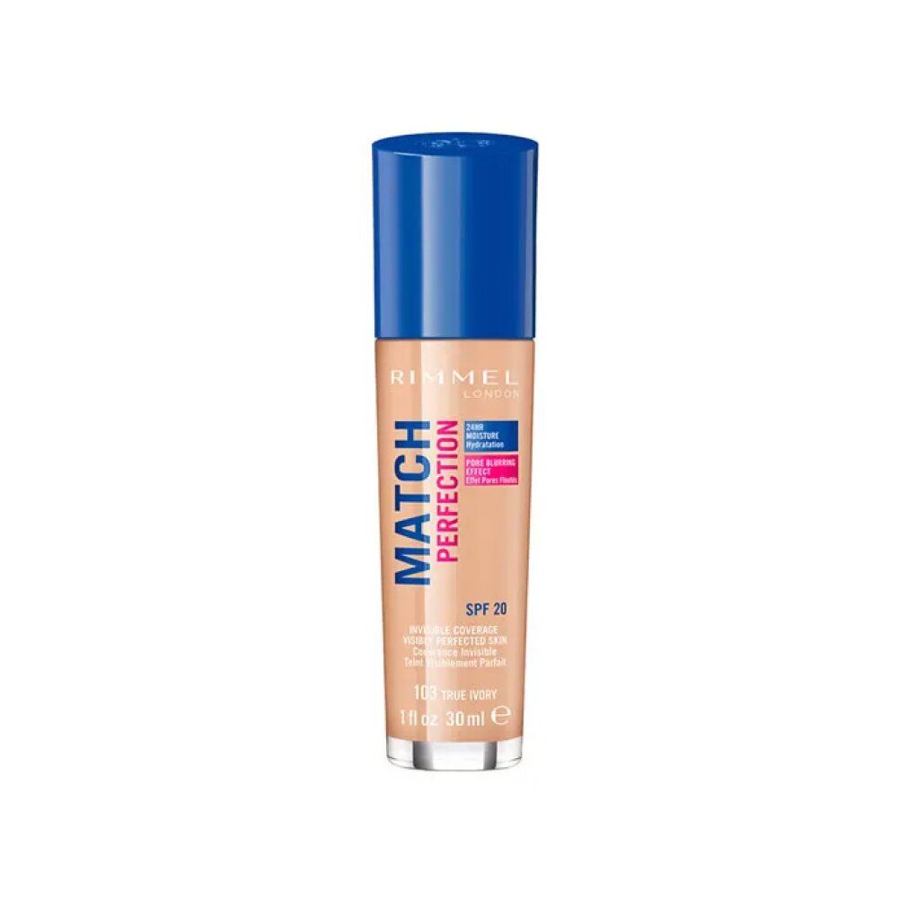 Rimmel London Match Perfection Foundation Spf20 103 True Ivory
