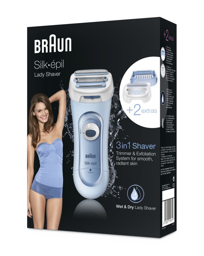 Braun - Elektrische Rasierer für Frauen "Silk-épil Lady Shaver LS 5160" in Blau
