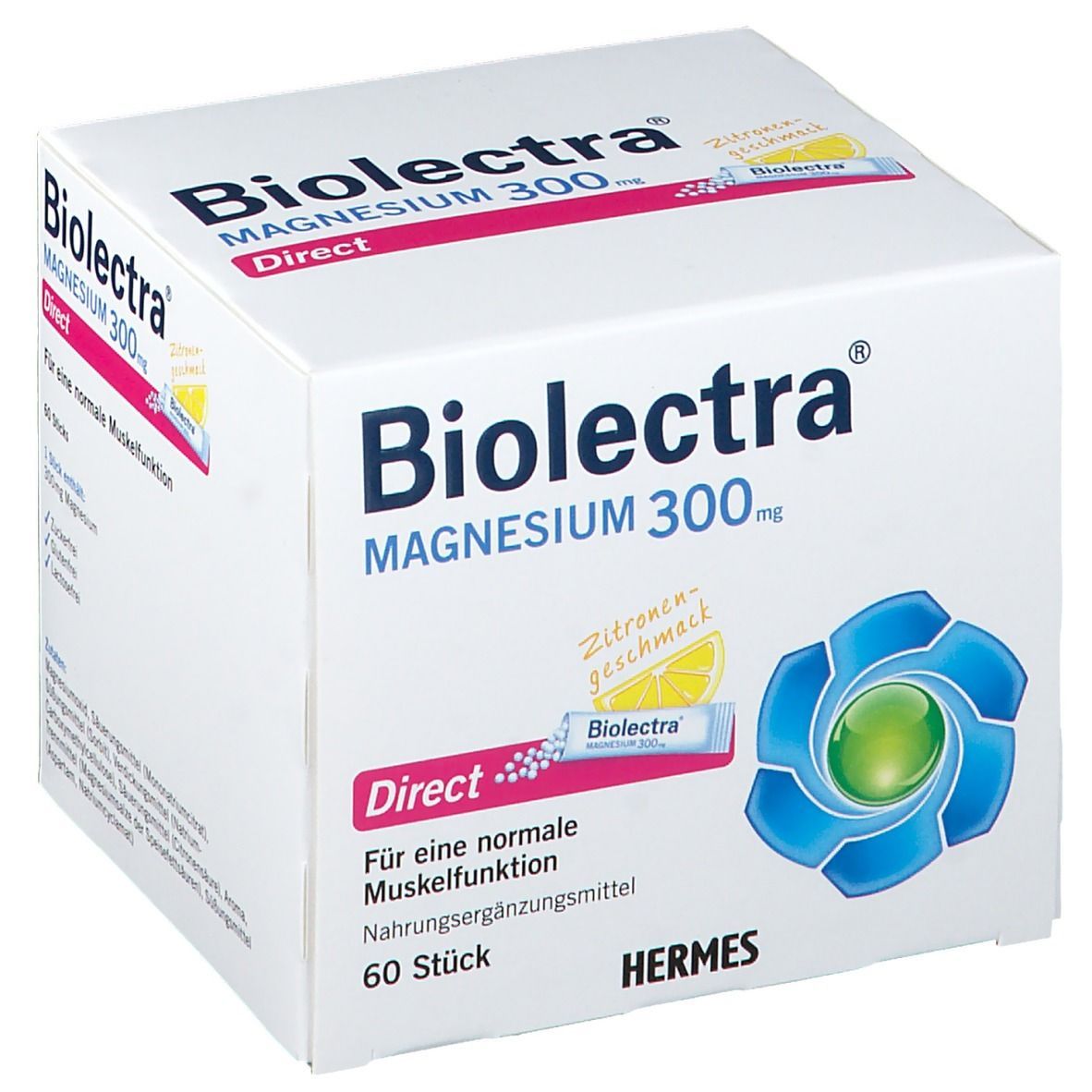 Biolectra Magnesium 300 mg Direct Zitrone Sticks Doppelpack 2x60 St Pellets