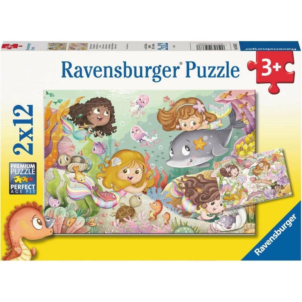 Puzzle per bambini Piccole fate e sirene (2x 12 pezzi)