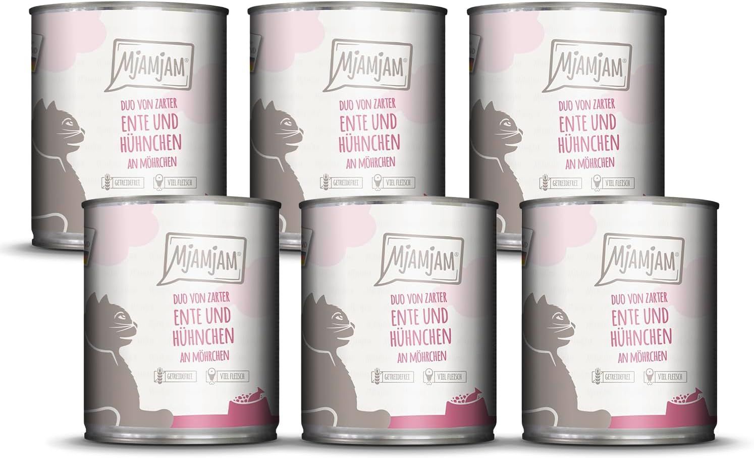 MjAMjAM - DUO von zarter Ente & saftigem Hühnchen an Möhrchen 6x800 g Futter