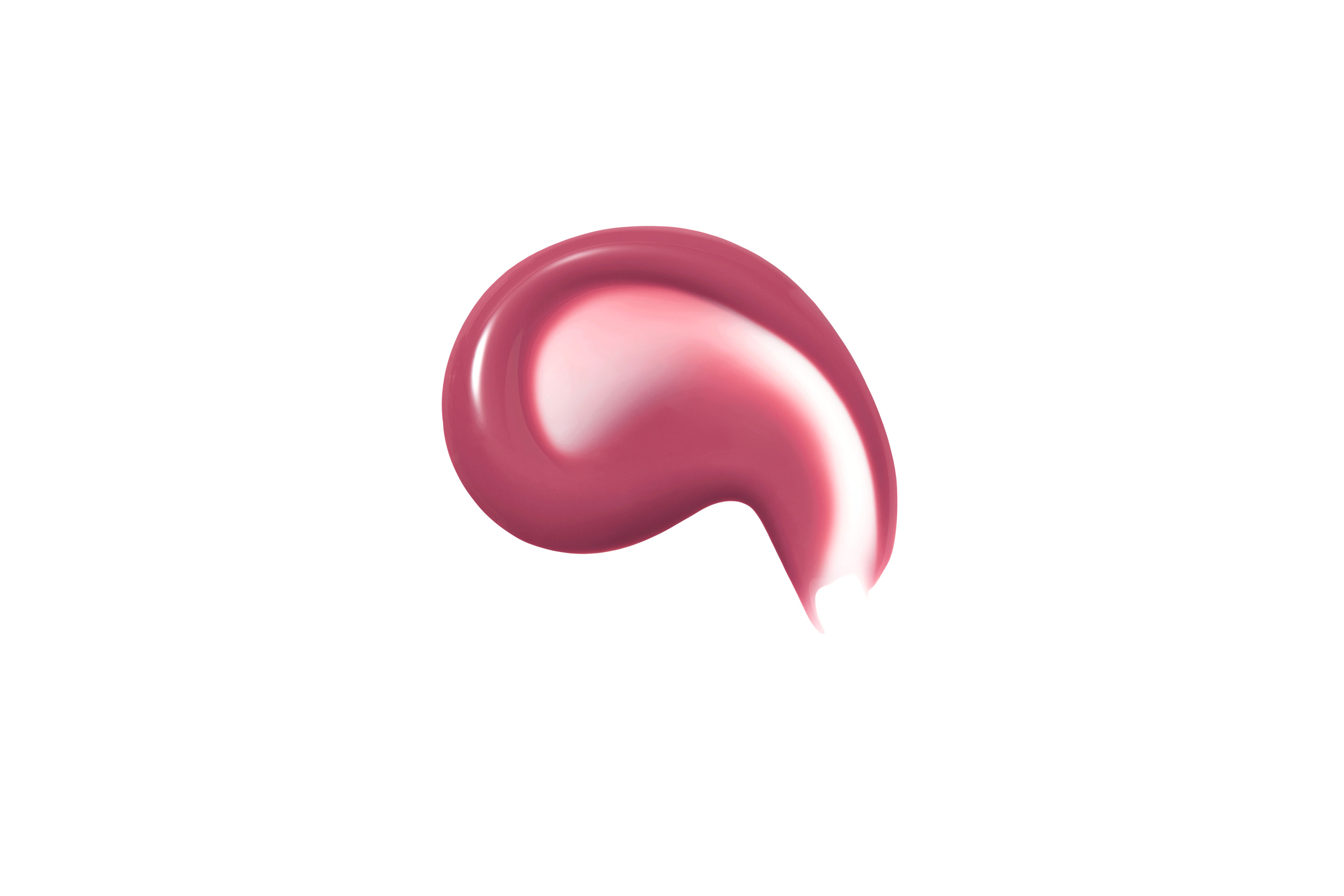 Rosa Lippenstift-Swirl auf weißem Hintergrund. Glänzende Textur.