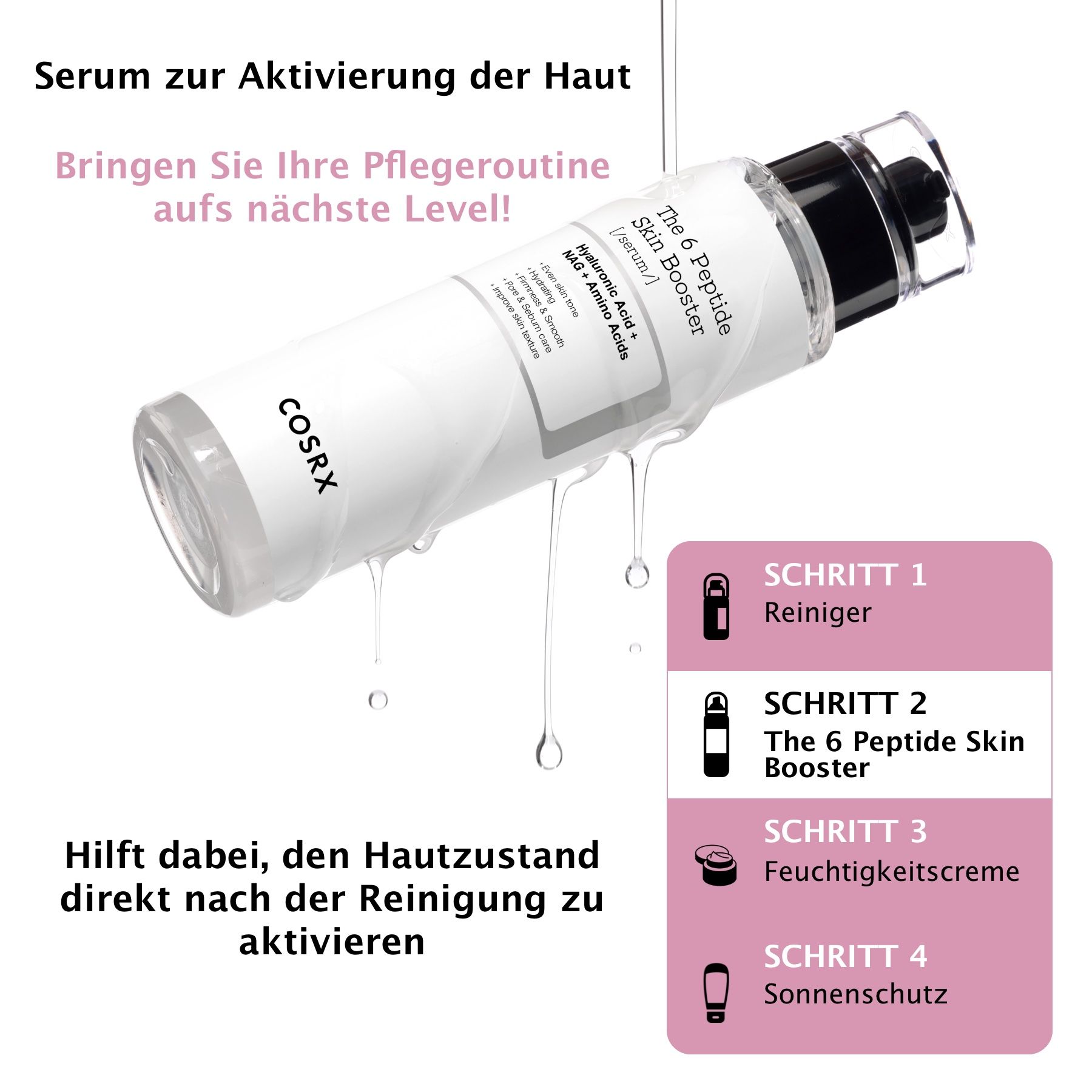 COSRX The 6 Peptide Skin Booster Gesichtsserum mit Hyaluronsäure
