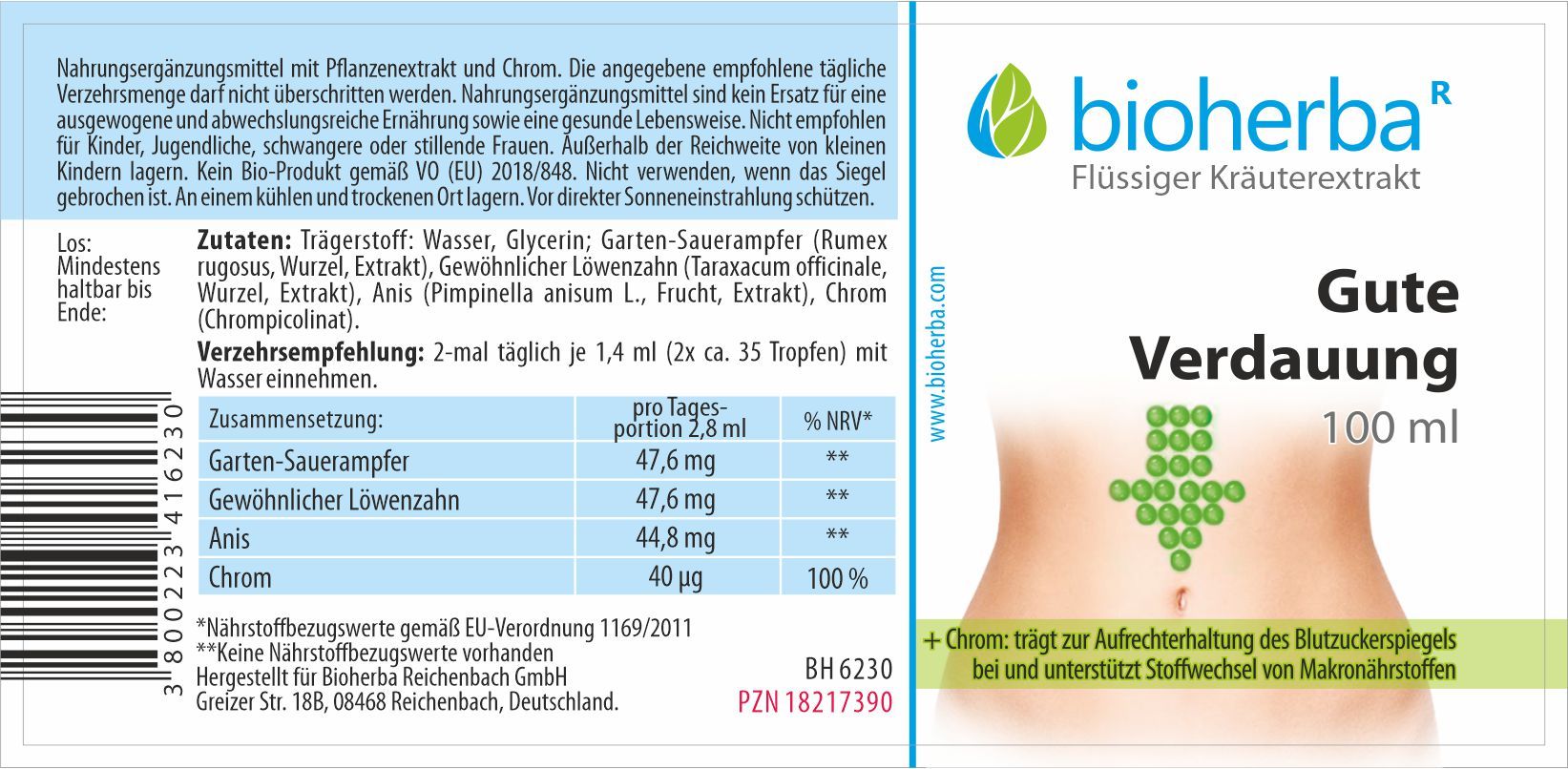 Bioherba Gute Verdauung Tropfen  Tinktur Extrakt
