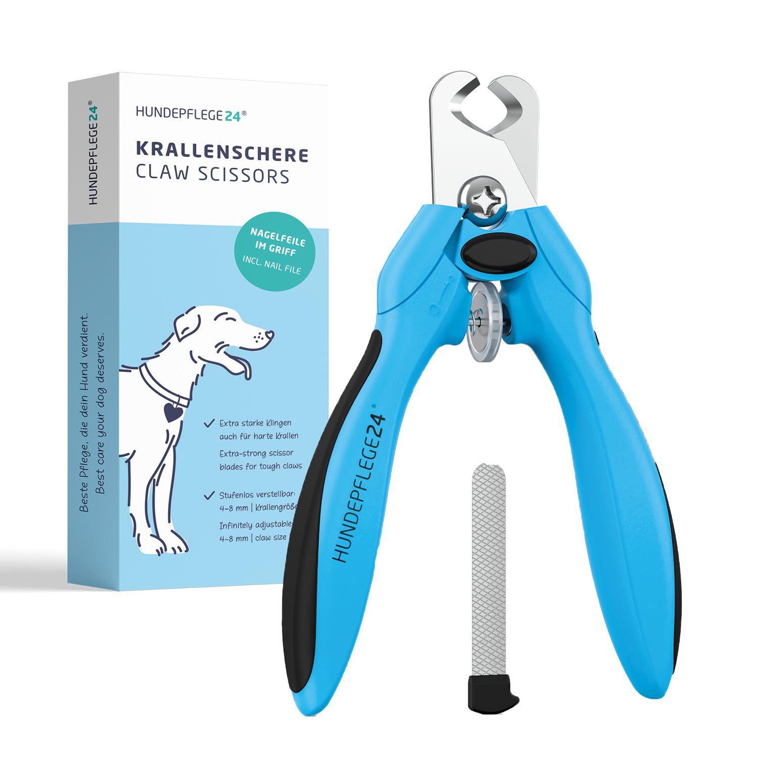 Hundepflege24 Krallenschere / Krallenzange Set Hunde und Katzen inkl. Nagelfeile
