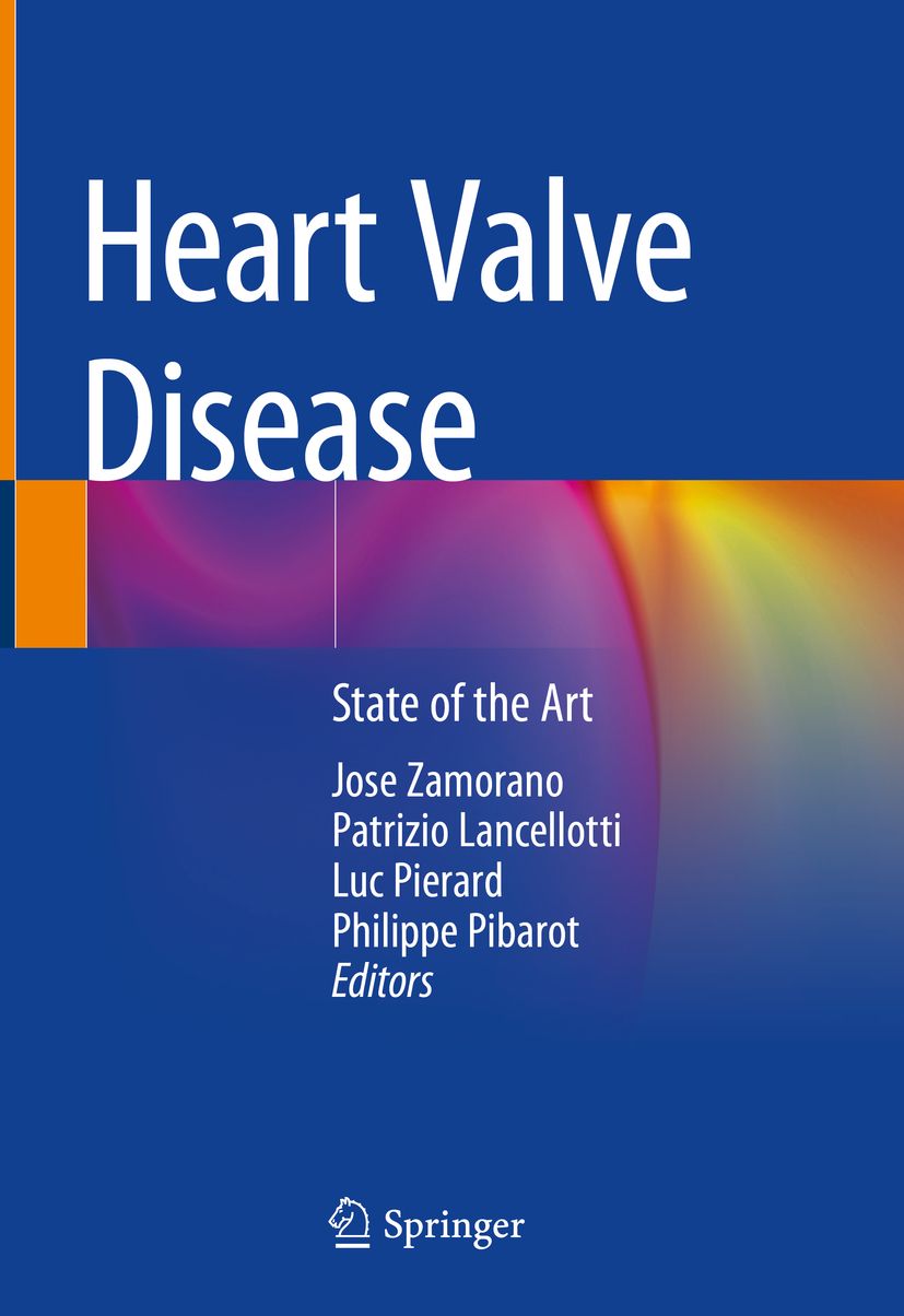 Buchcover mit dem Titel "Heart Valve Disease". Autoren: Zamorano, Lancellotti, Pierard, Pibarot. Verlag: Springer.