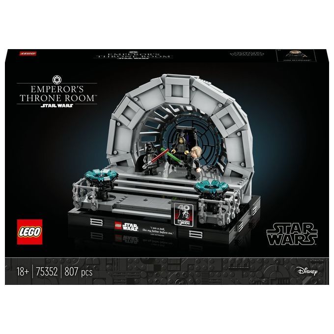 LEGO Star Wars 75352 Diorama Sala del Trono dell'Imperatore, Set Duello con Spade Laser 40° Anniver