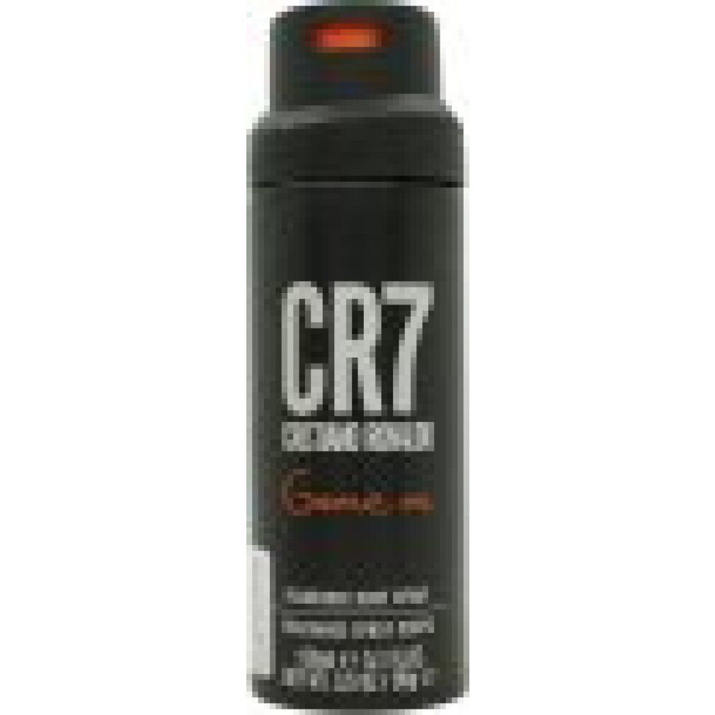 Schwarze Sprühdose mit CR7 Cristiano Ronaldo Game On Aufschrift.