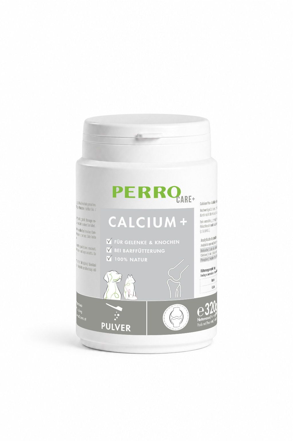Perro Care - Calcium Plus Pulver für Hunde & Katzen 320 g Futter