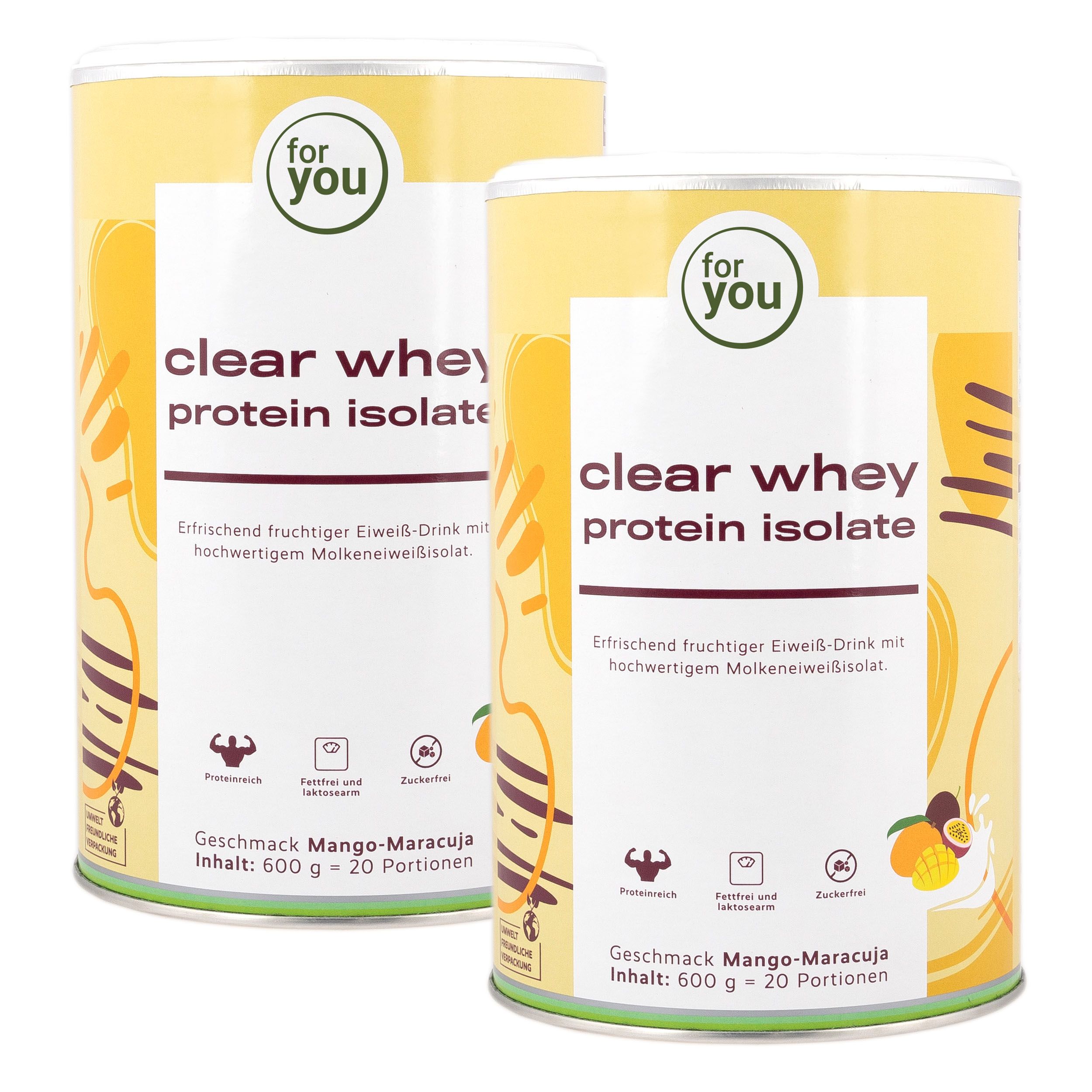 for you Clear Whey Protein Isolate Doppelpack 1200 g Pulver