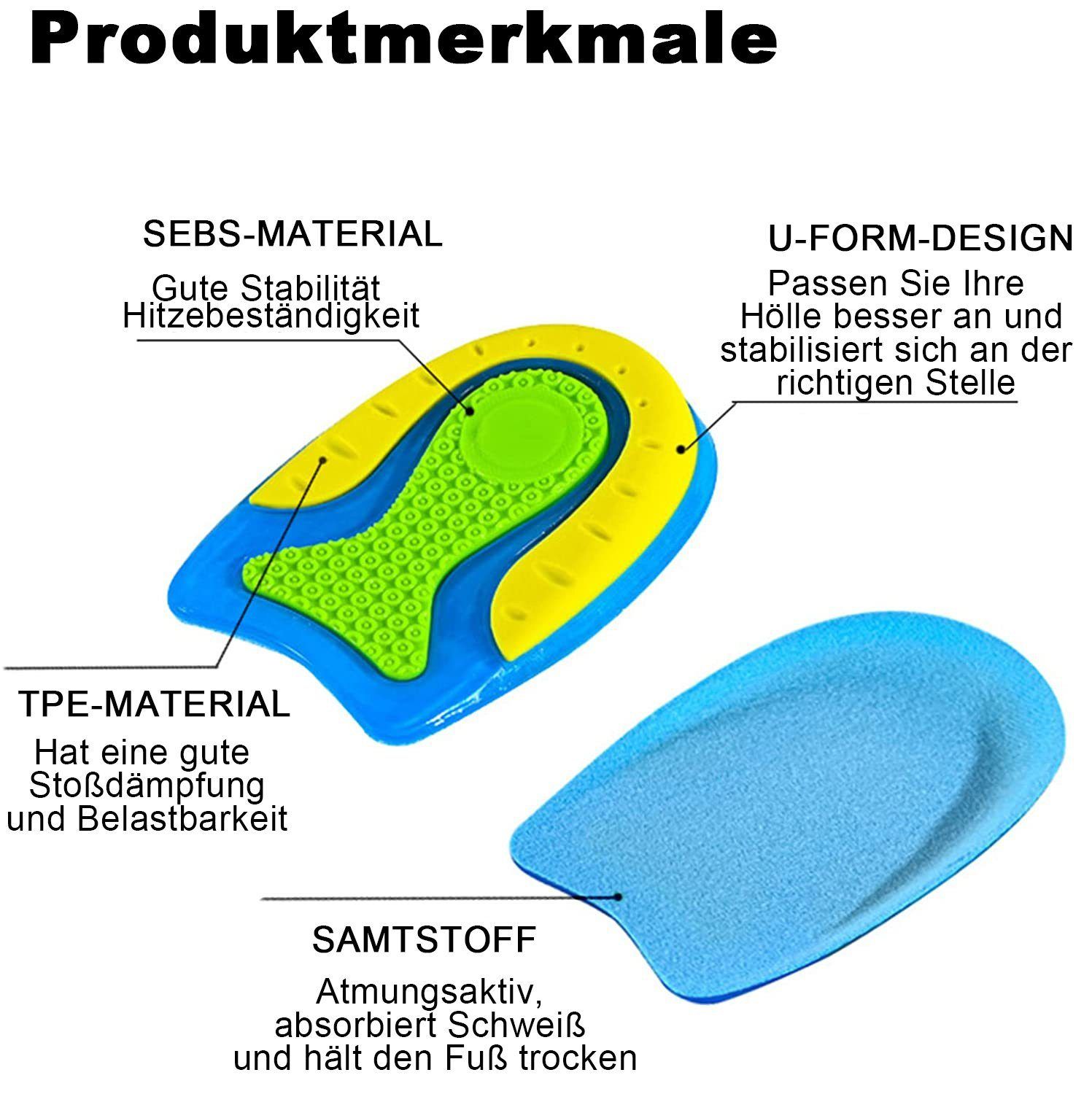 COOL-i Silikon Fersenkissen, Weiche Gel-Polster, stoßdämpfend & zuschneidbar für Ferse,4 Stück