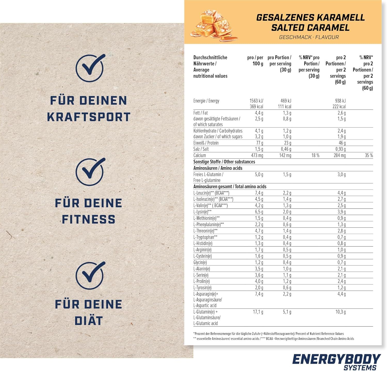 Energybody Systems Nature Whey Protein Gesalzenes Karamell