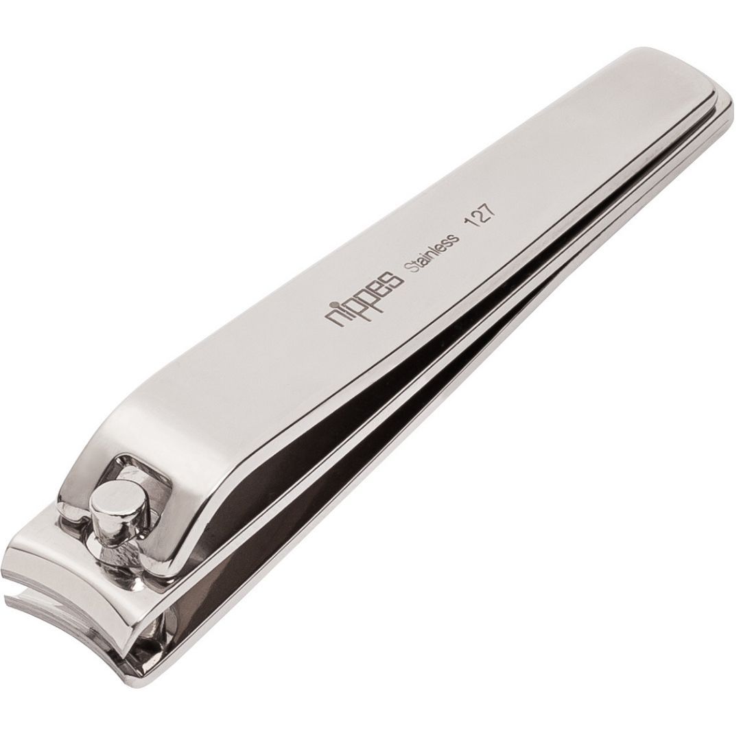 Fußnagelknipser aus Edelstahl. Mit dem Schriftzug "nippes Stainless 127".
