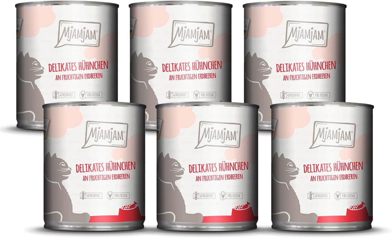 MjAMjAM – delikates Hühnchen an fruchtigen Erdbeeren 6x800 g Futter