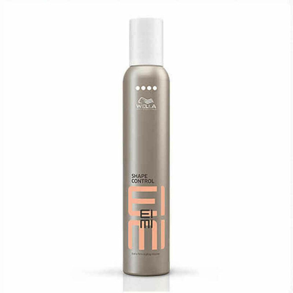 Graue Sprühflasche mit weißem Deckel. Aufschrift: Shape Control EIMI. Marke Wella.