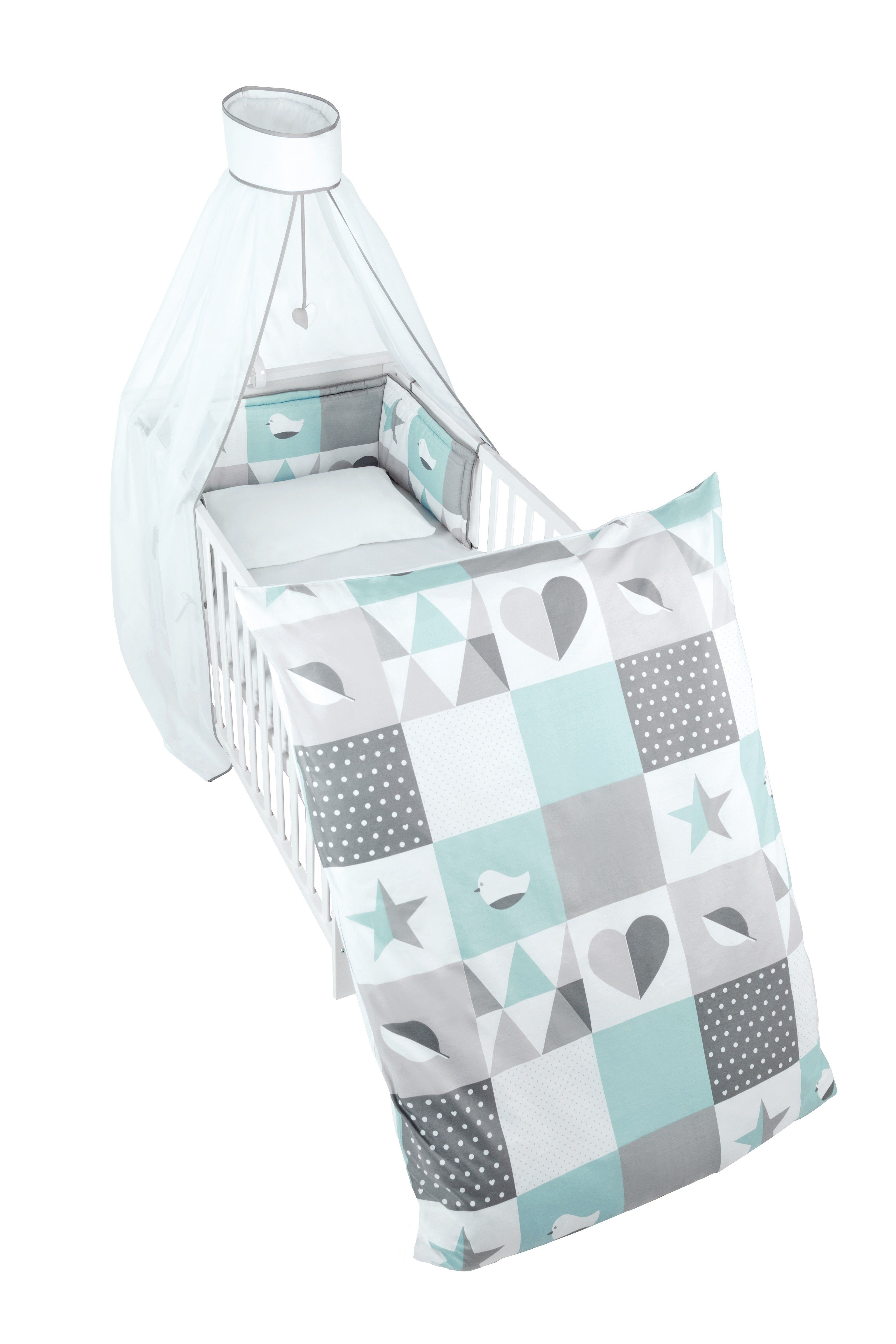 roba Kinder-Bettgarnitur 4-tlg 'Happy Patch mint'