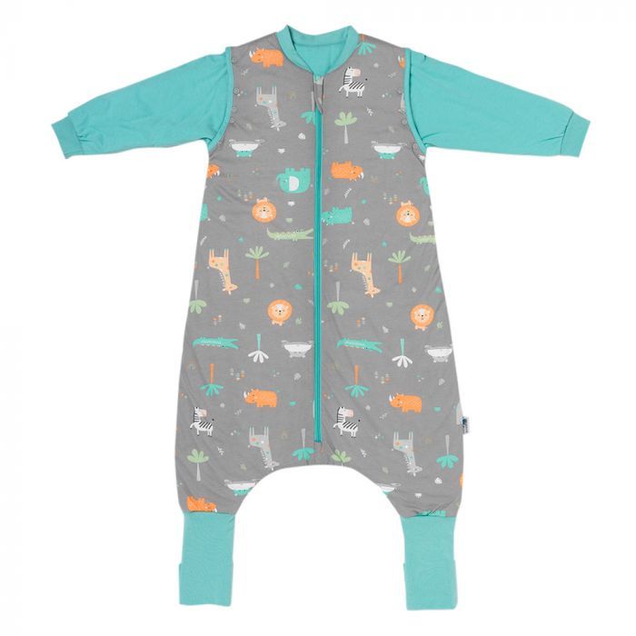 schlummersack Ganzjahres Kinderschlafsack mit Beinen in Oeko-Tex Qualität 2.5 Tog 120 cm Safari