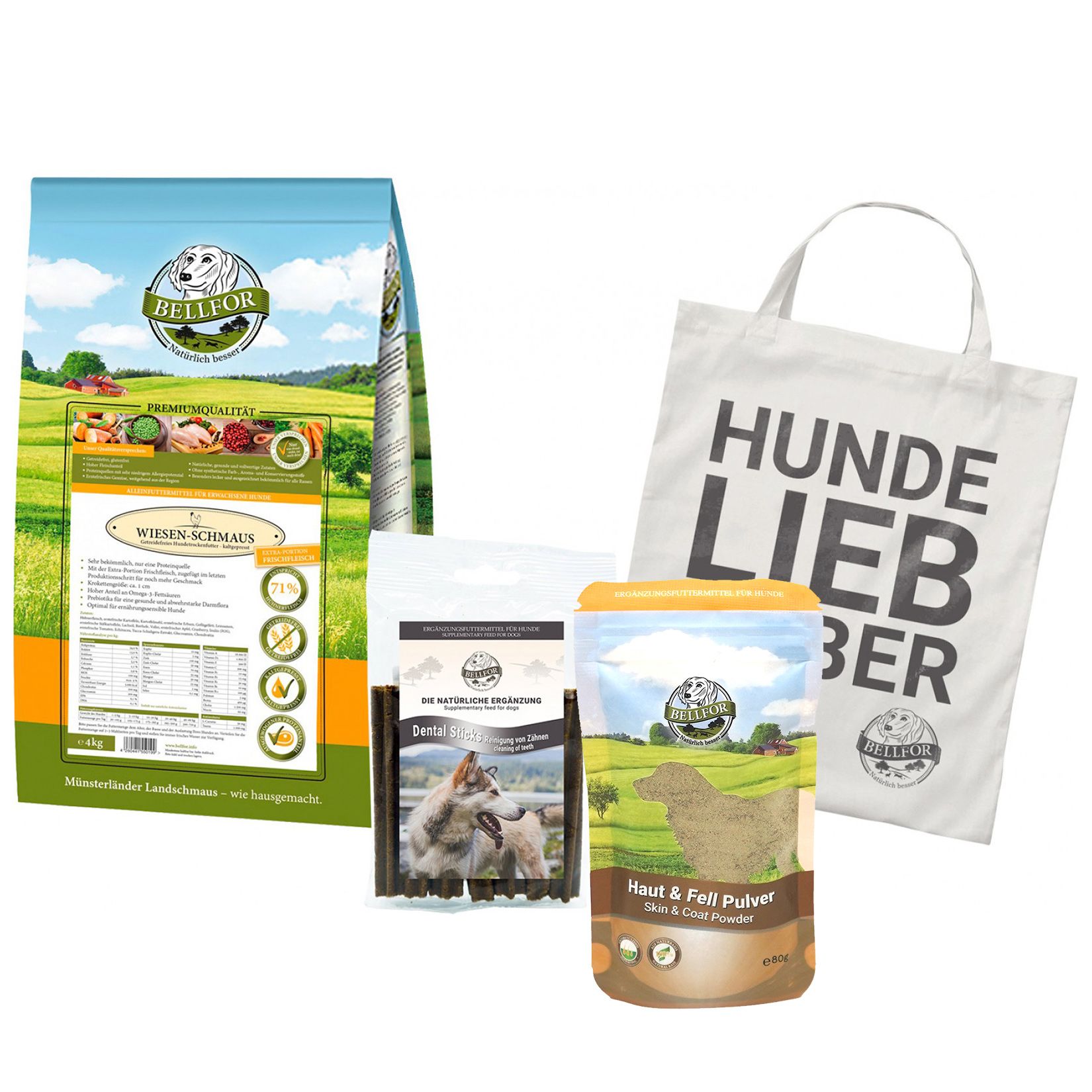 Bellfor Collie Futter Set für Hunde 4 St