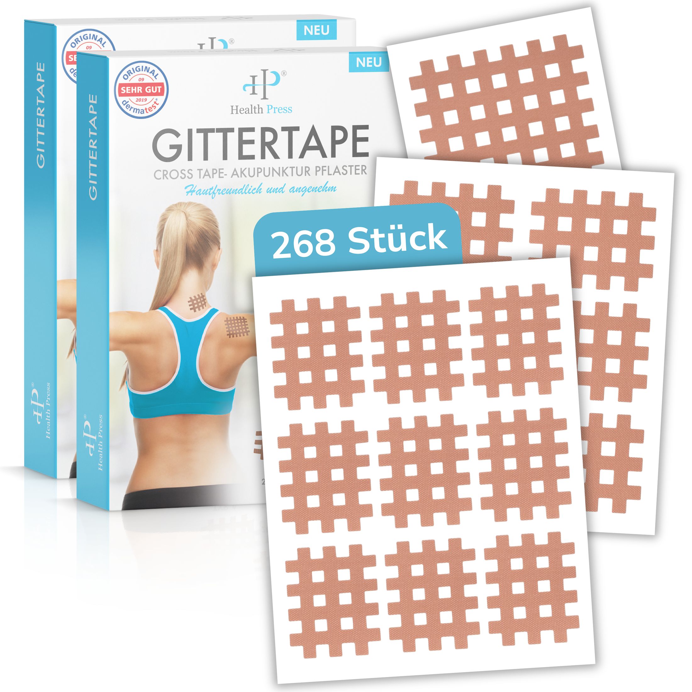 Health Press Gittertape Typ Mix 2er Set – Crosstape & Gitterpflaster