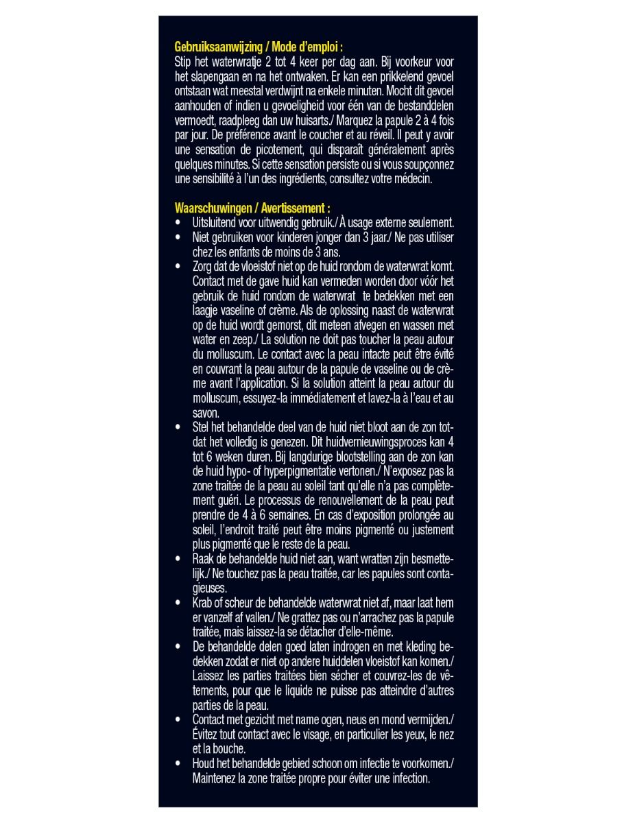 Dos de l'emballage de Lucovitaal Water Wratjes Aanistip Pen. Contient le mode d'emploi et les avertissements.