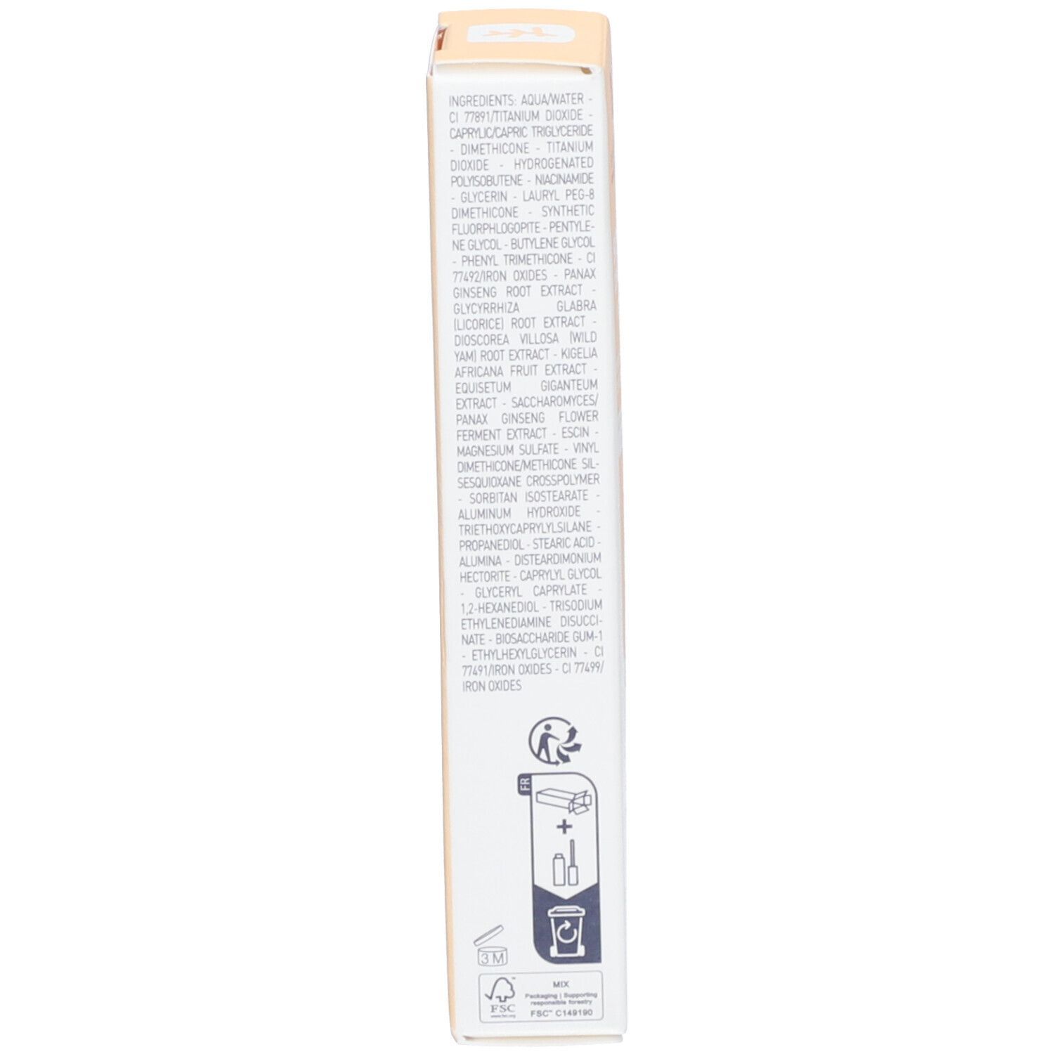 Rückseite der Verpackung. Text: SUPER BB CONCEALER. Inhaltsstoffe, Anwendungshinweise, Herstellerinformationen.