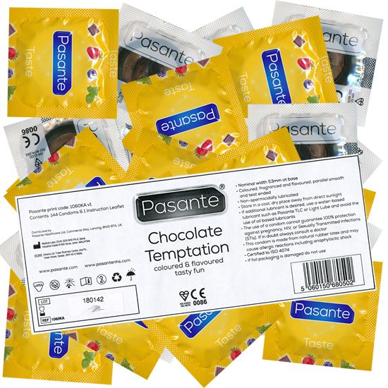 Pasante *Chocolate Temptations* (Vorratspackung) verführerische Schokoladen-Kondome