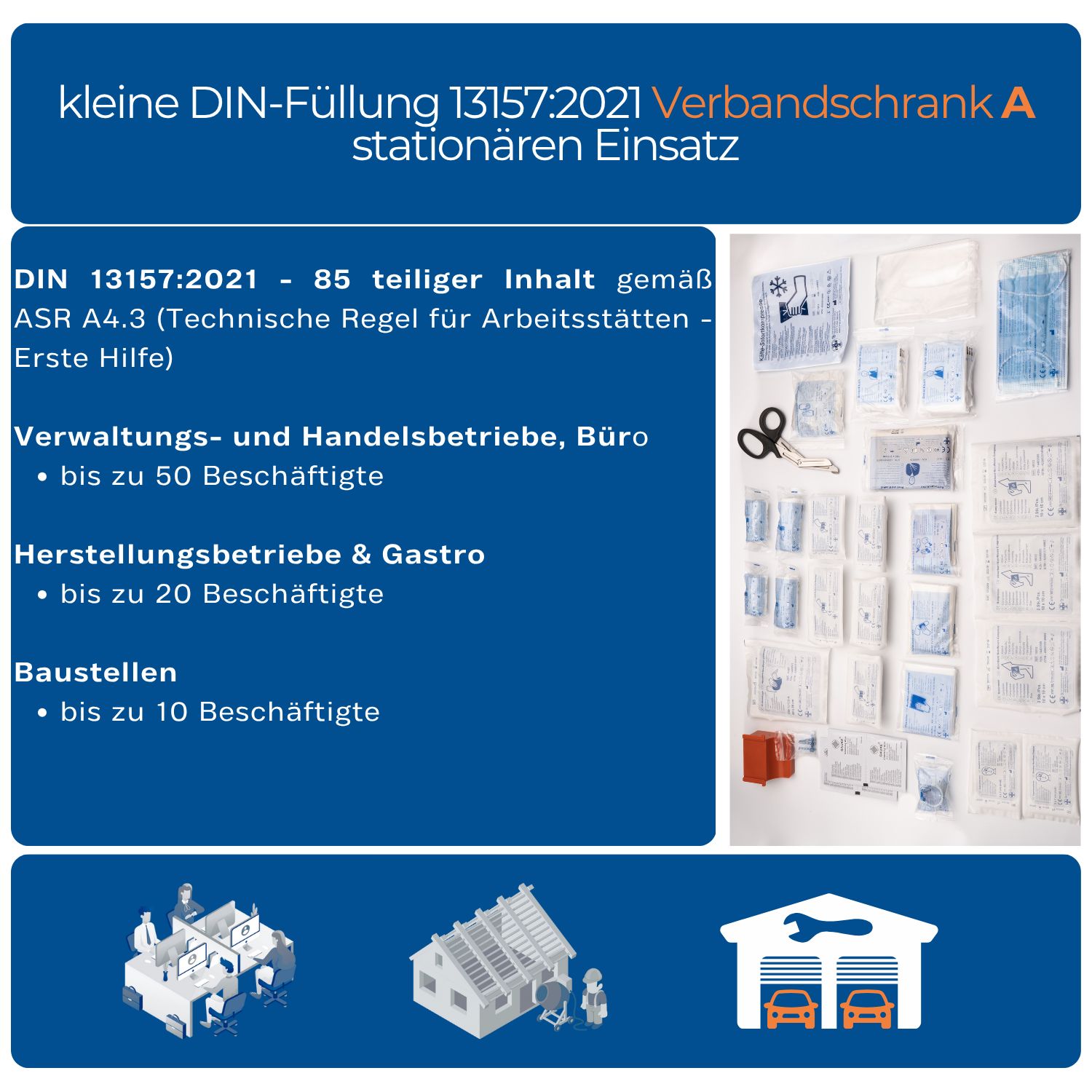 FAP First Aid Products - Verbandschrank A, inkl. DIN 13157 Füllung