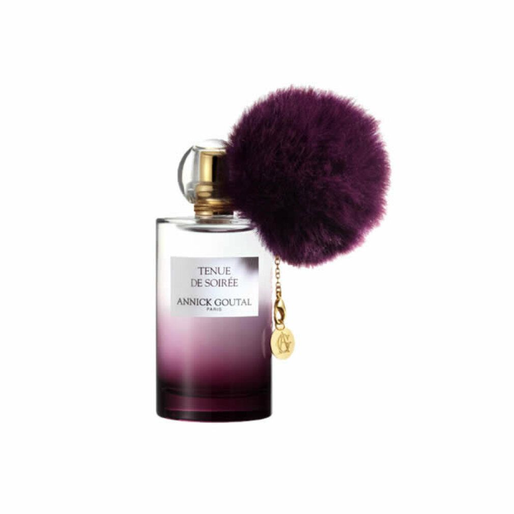 Goutal Tenue de Soiree Eau de Parfum Flakon mit lila Bommel und Anhänger.