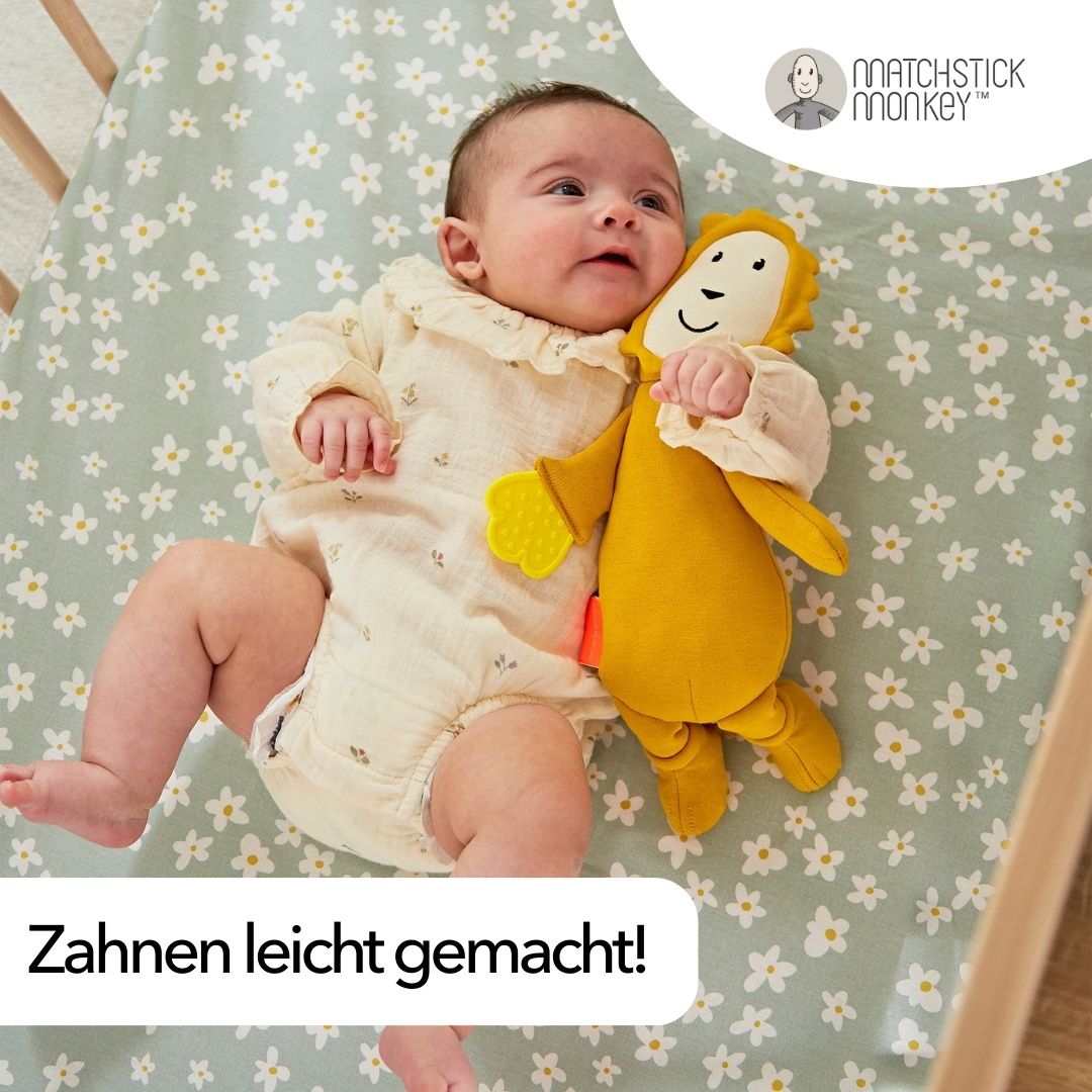 Matchstick Monkey Geschenkset – Beißring & Plüschtier mit Beißapplikation