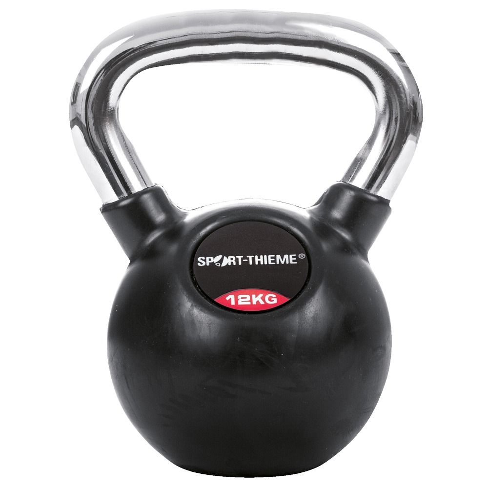 Sport-Thieme Kettlebell Gummiert mit glattem Chrom-Griff 1 St