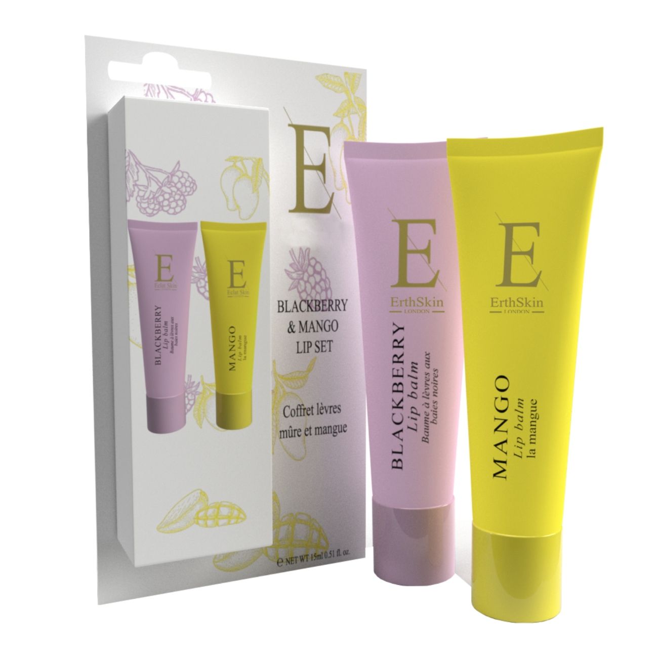 ErthSkin London Erth – Lippenbalsam Set mit Mango und Brombeere set