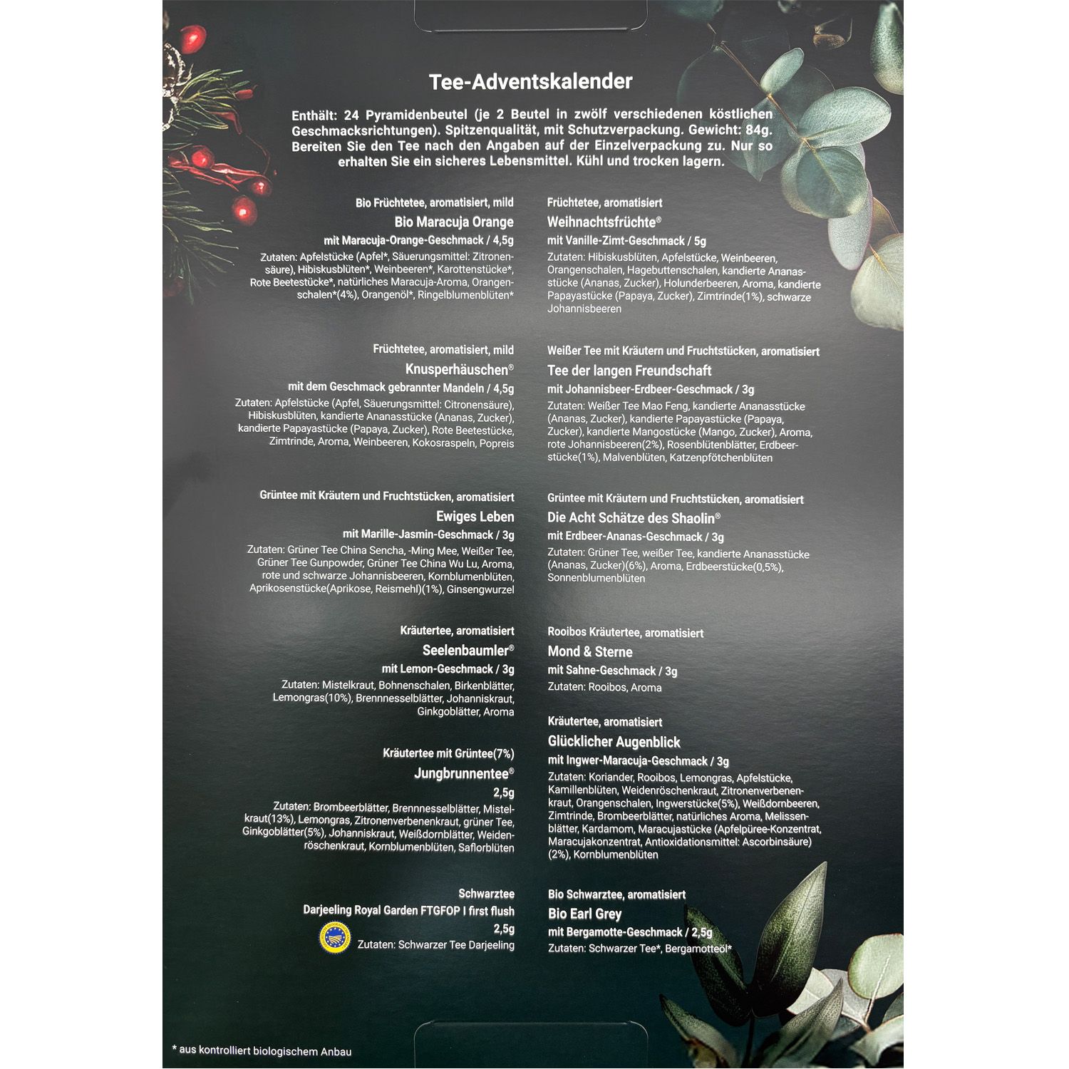 tea4me Tee-Adventskalender "Booklet" mit 24 Pyramidenbeuteln