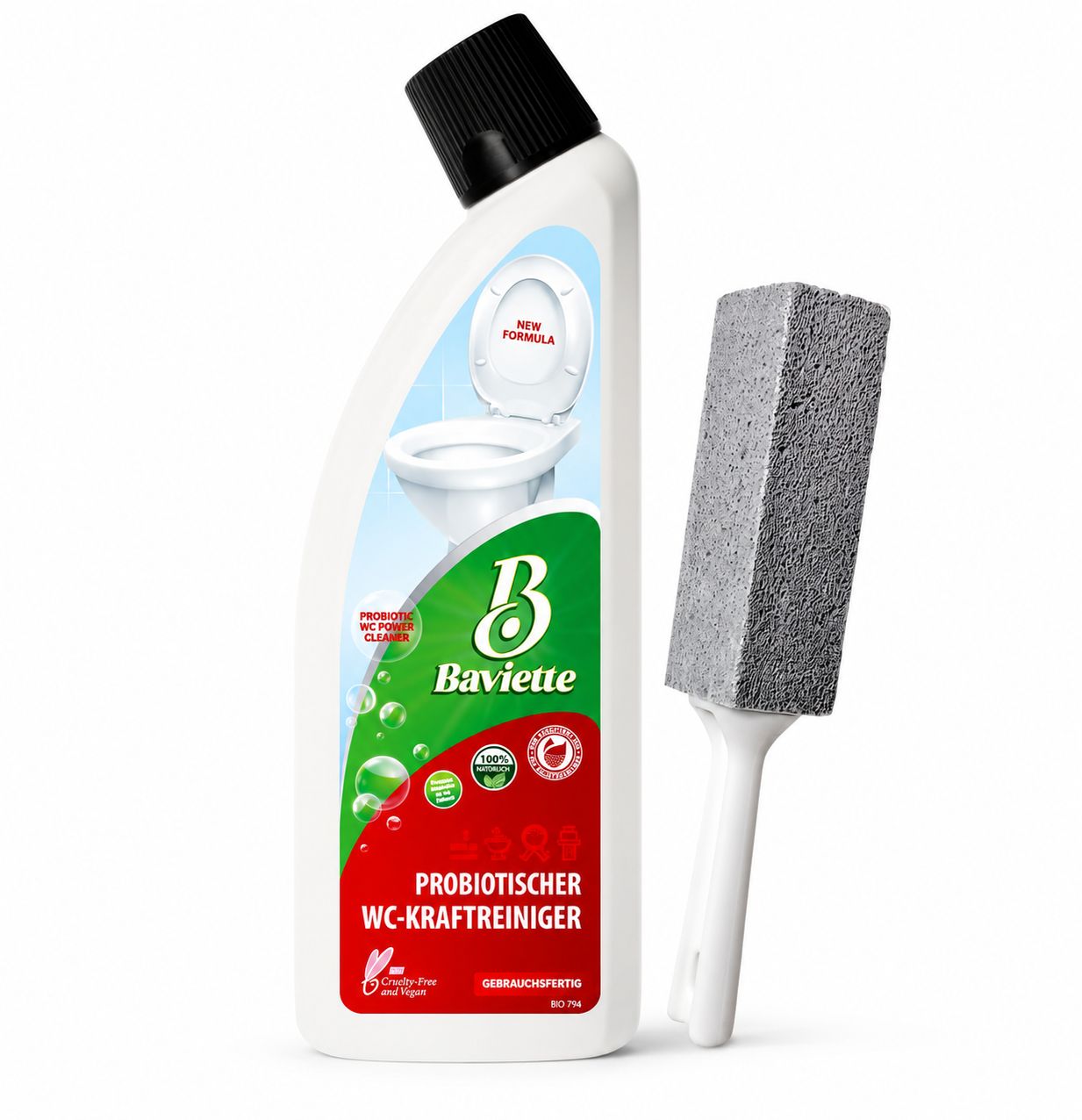 Baviette ProBio Clean – Mikroorganismenbasierter WC-Reiniger mit Bimsstein