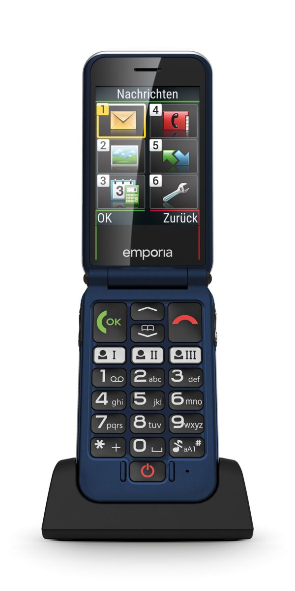 emporia JOY Senioren Klapptelefon Handy blau 128MB 2,8 Zoll 2MP Notruffunktion