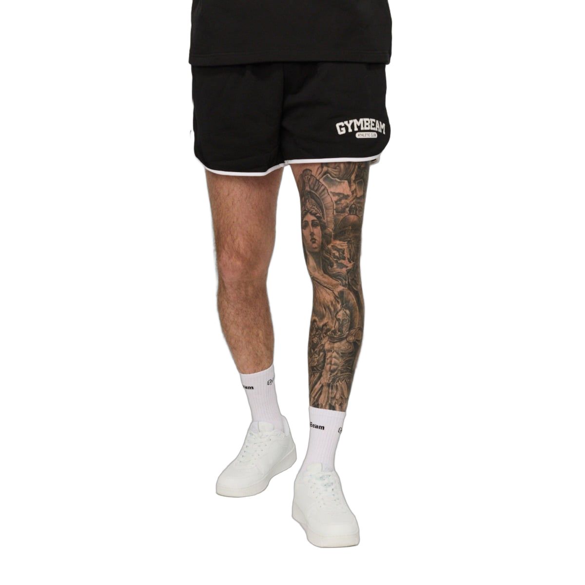 GymBeam Shorts Herren Oversized Varsity Schwarz 1 St
