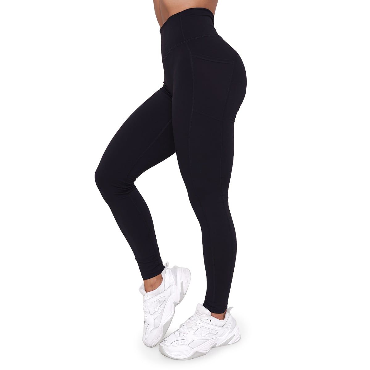 GymBeam Leggings Damen mit hoher Taille, Seitentaschen und Ignite Modell Schwarz