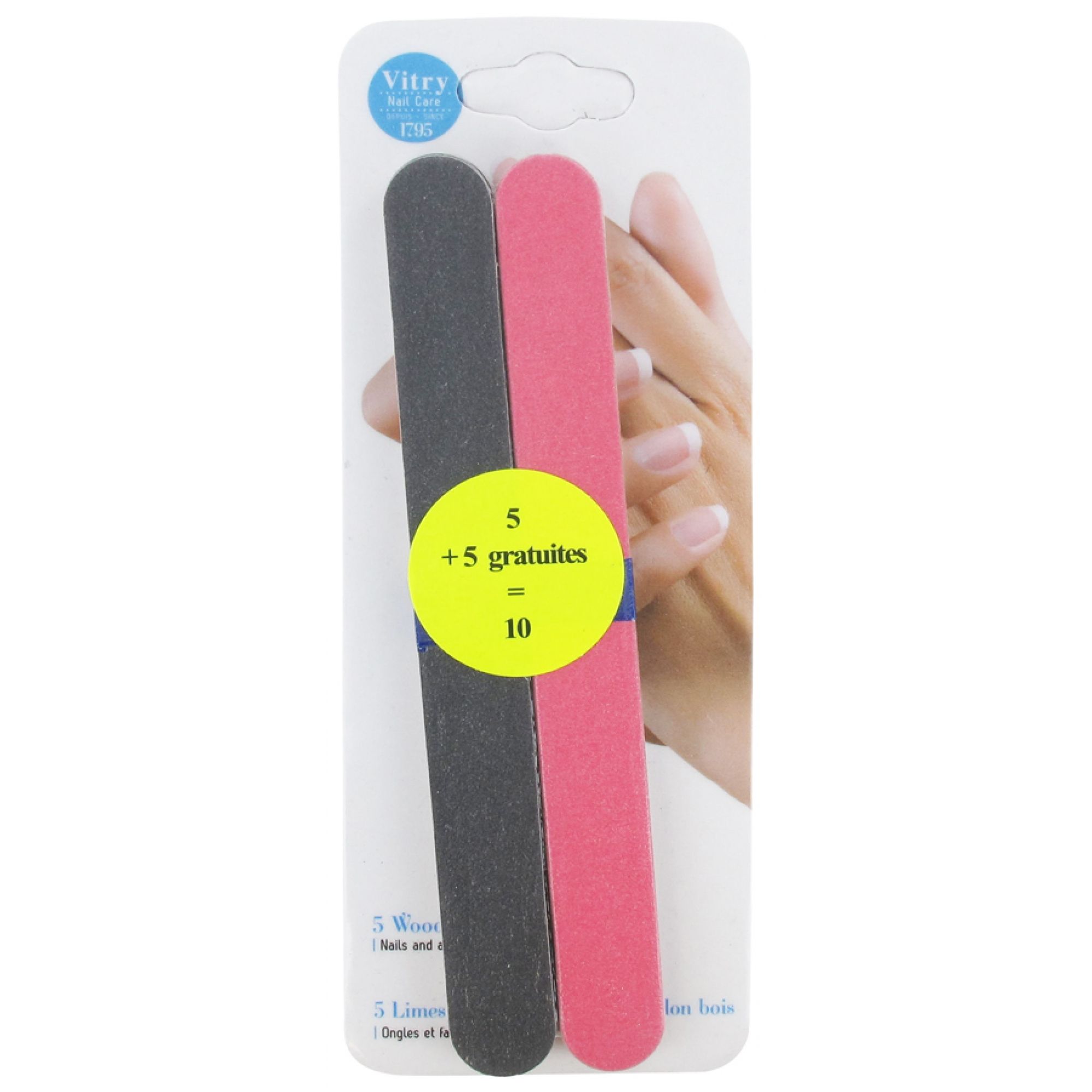 Vitry 10 Nagelfeilen auf Holz 18 cm (Farbe : Schwarz und Rot) 1x8x21
