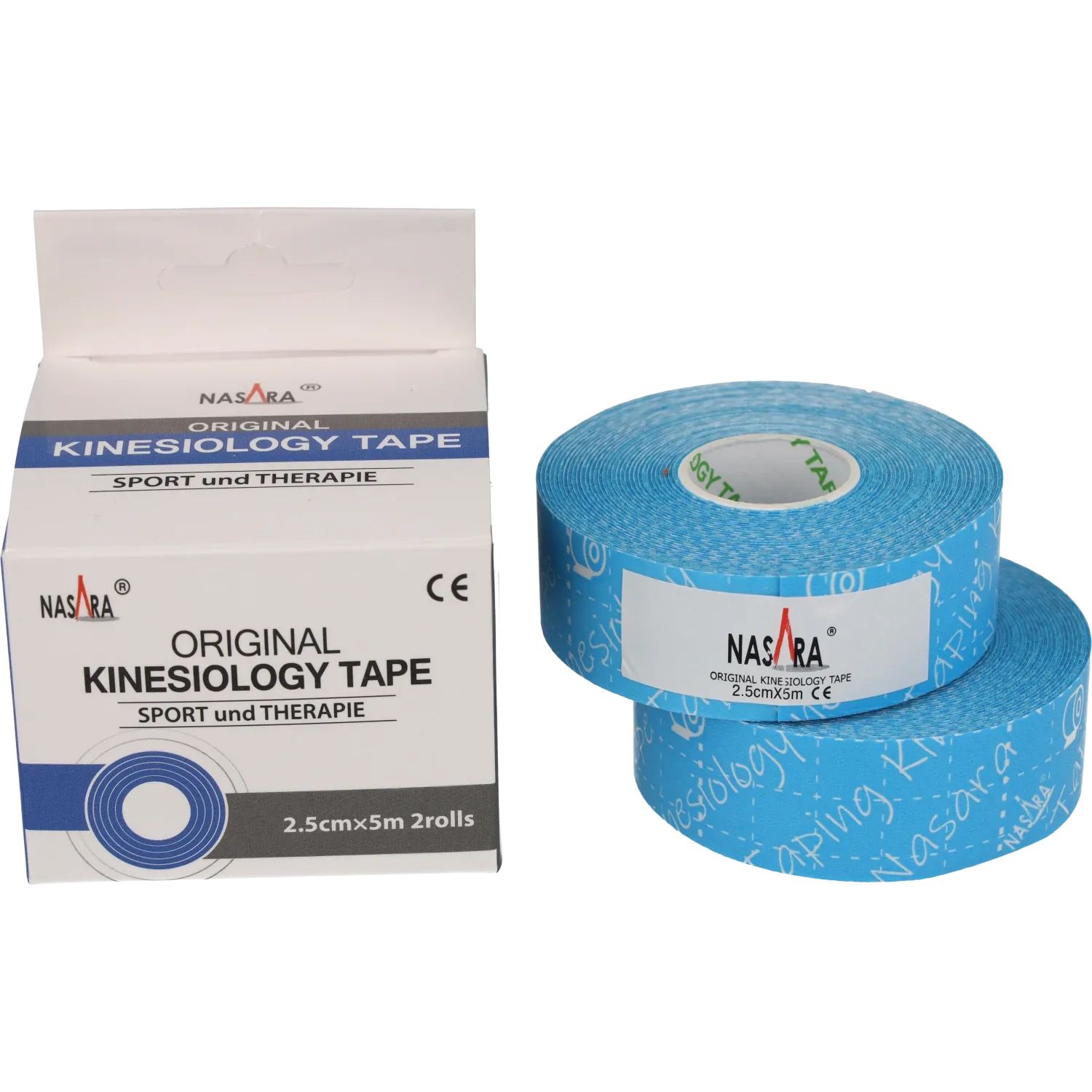 Nasara Kinesio Tape | 2,5cm x 5m (2 Rollen) 2 St