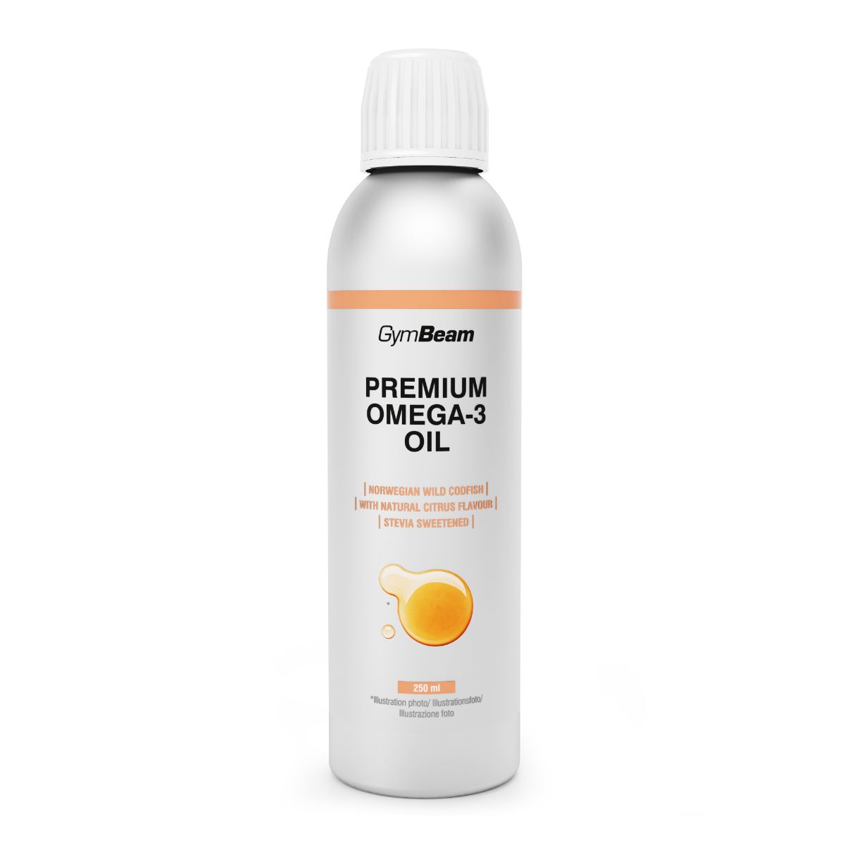 GymBeam Premium Omega 3 Fischöl mit Zitrusaroma Flüssigkeit