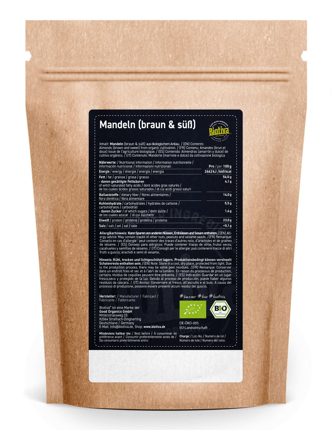 Biotiva Mandeln braun süß Bio