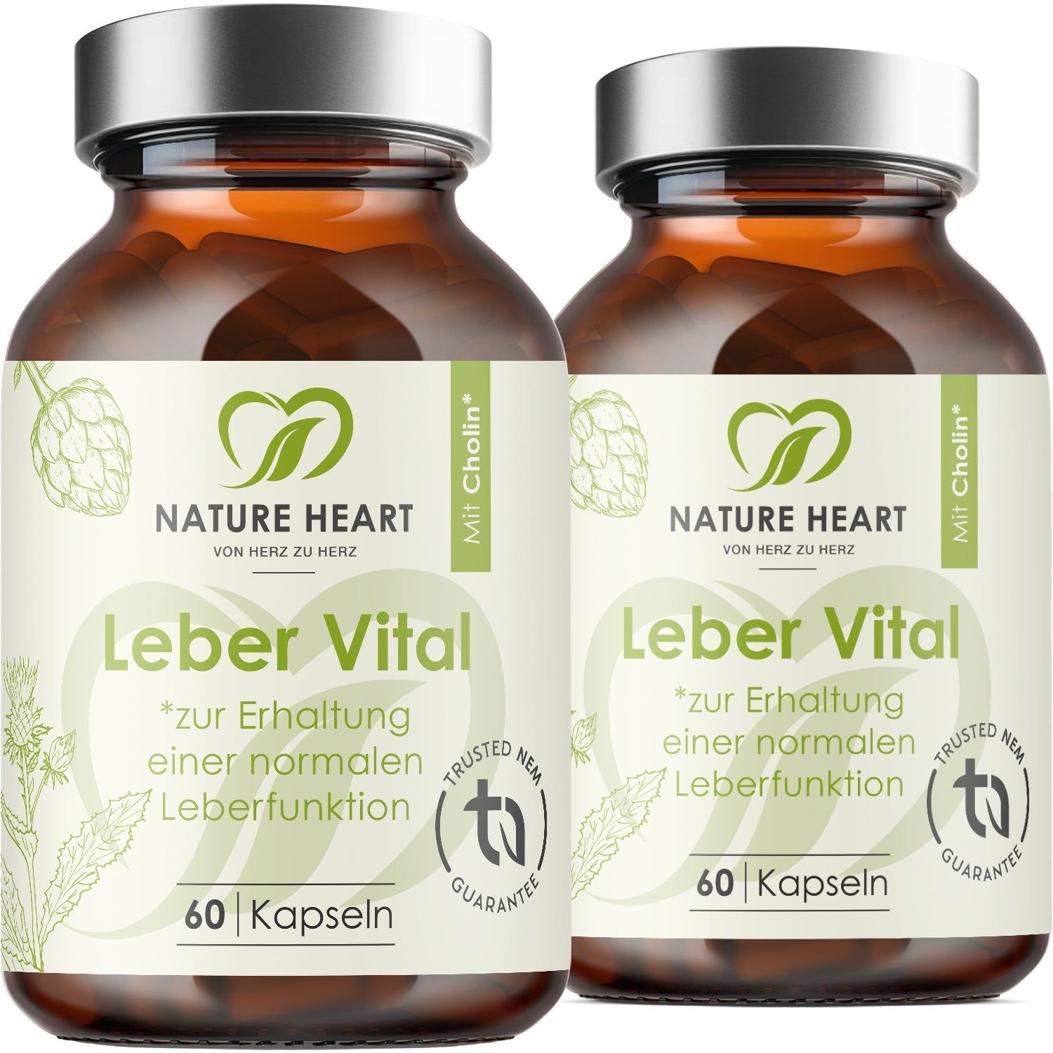 Nature Heart Leber Vital mit 9 Pflanzenextrakten 2x60 St Kapseln