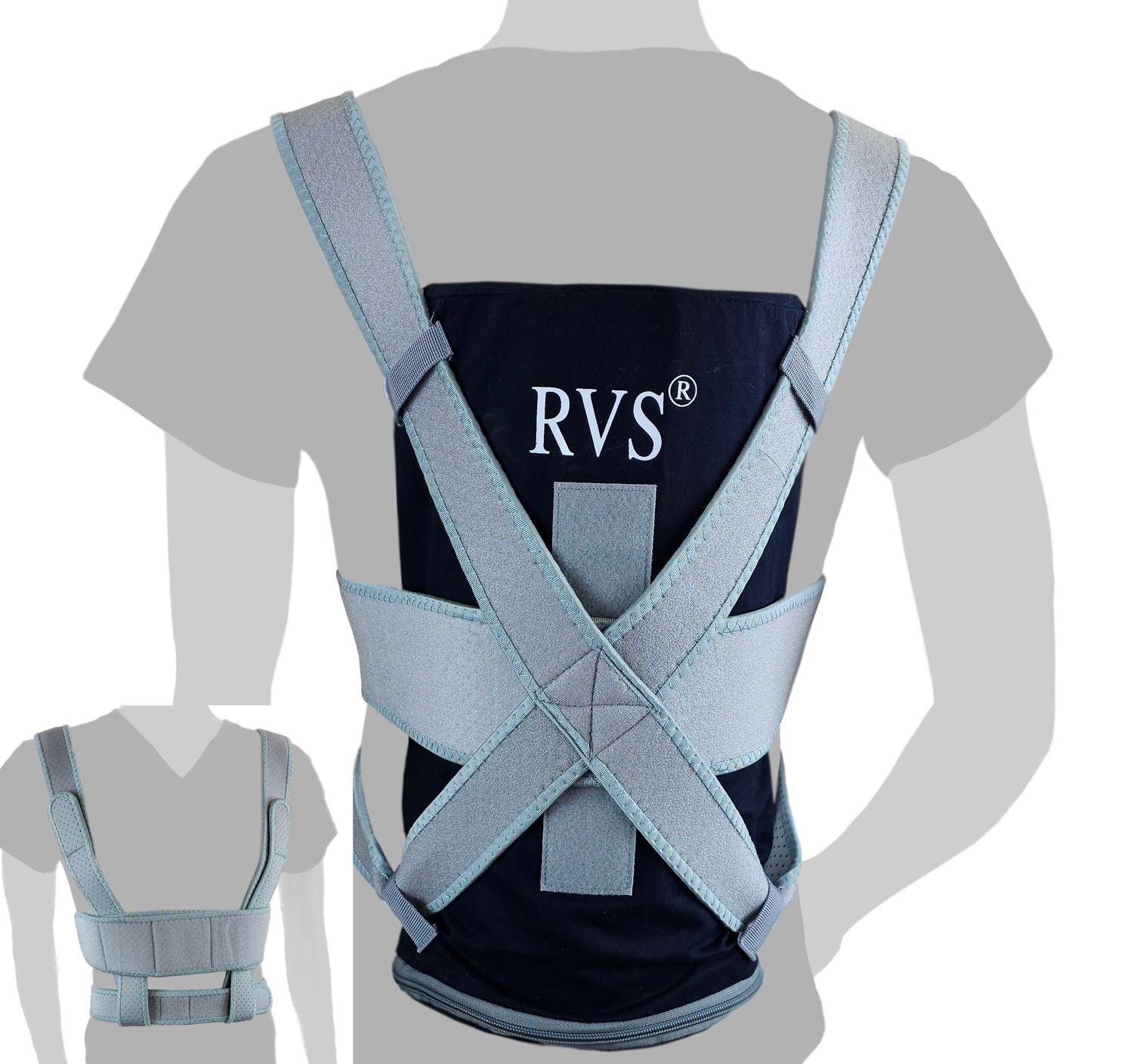 SR-Vario 3-stufiges Rückenlageverhinderungs Training Bandage  mit Schaumstoffpolster und Crossgurt