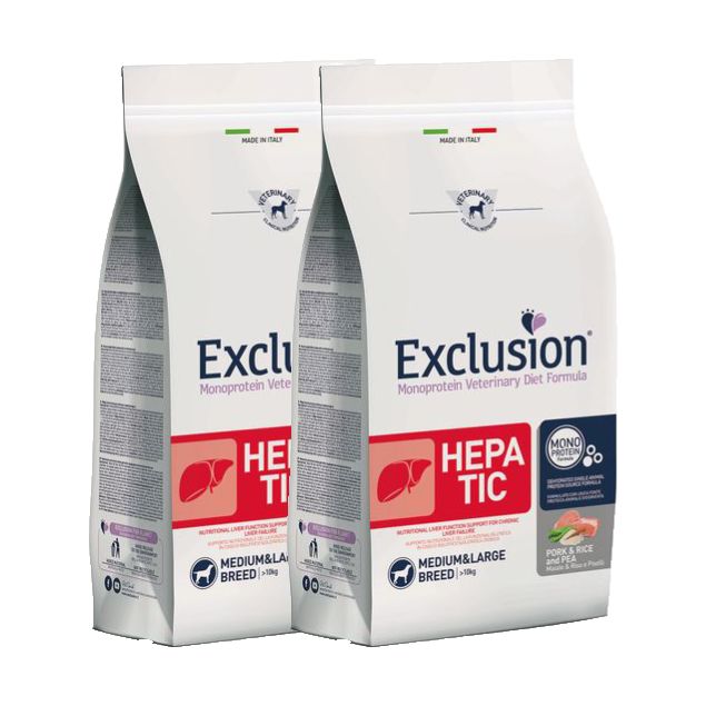 Exclusion Hepatic Schwein, Reis & Erbse medium/large breed - Doppelpack für Hunde