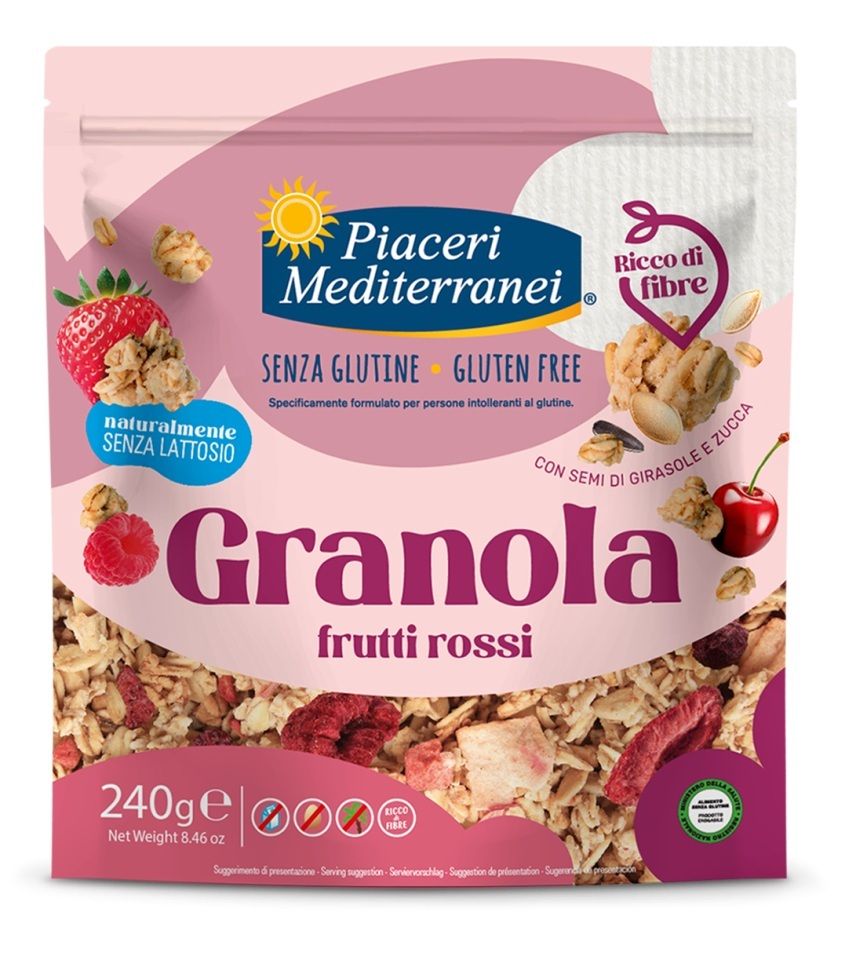 Granola ai frutti rosso senza lattosio e senza glutine - Piaceri mediterranei