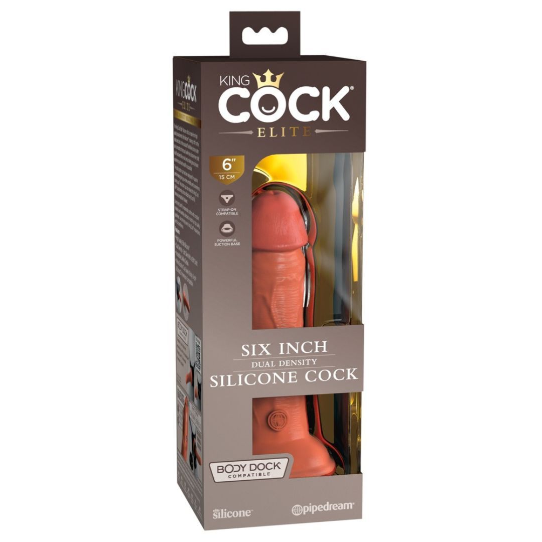 Naturdildo '6 Dual Density Silicone', King Cock Elite 1 St