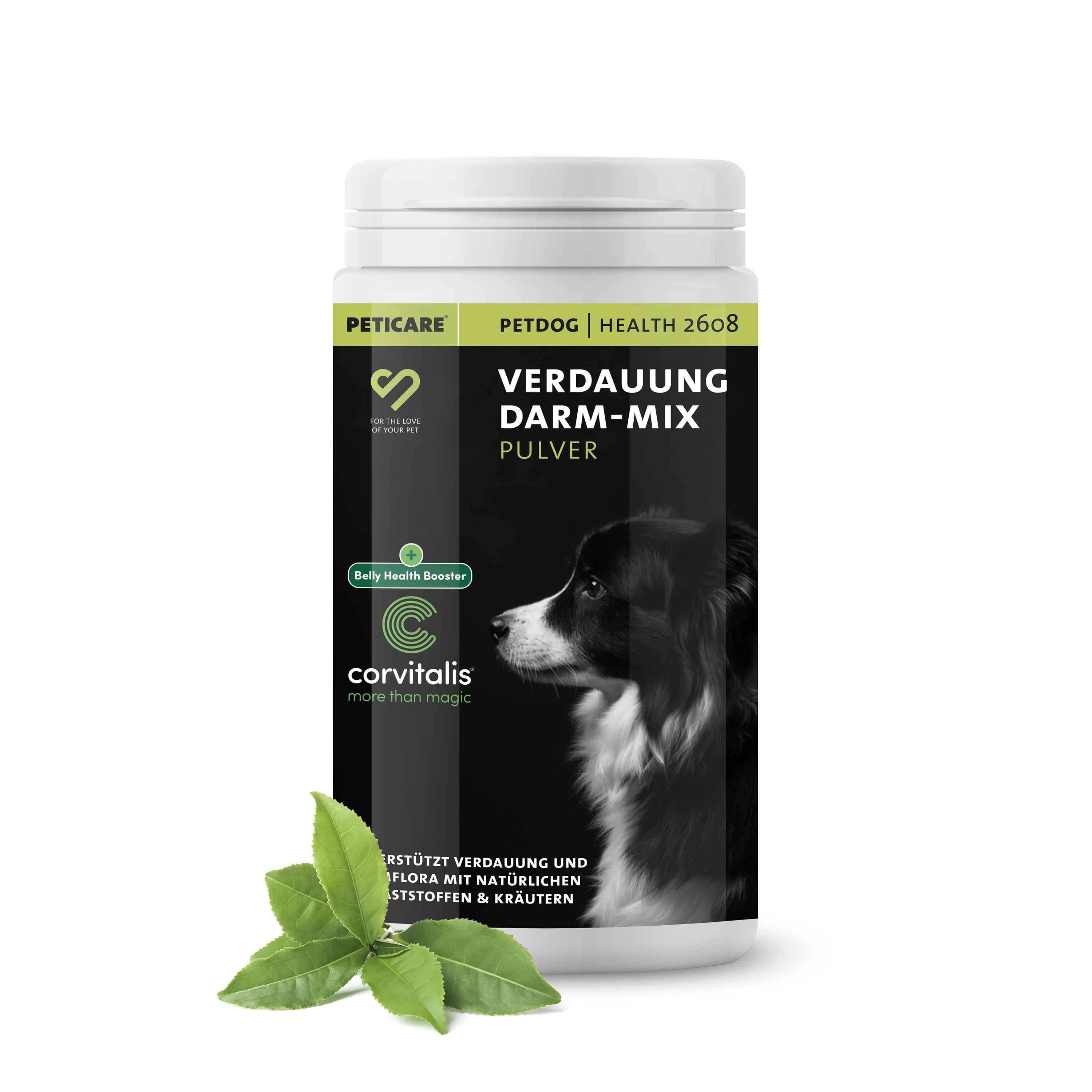 Peticare Natürliches Ergänzungsfutter Verdaaung & Darmflora Pulver für Hunde