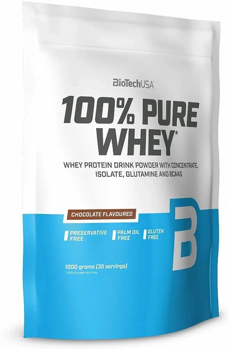 BioTechUSA 100% Pure Whey Chocolate Flavoured Protein Drink Powder, 1000g.
