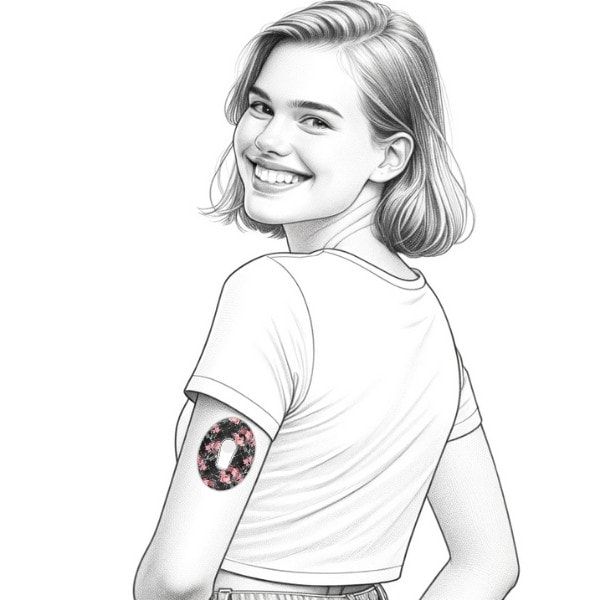 Diasticker® Dexcom G6 Fixiertapes "Black Floral"