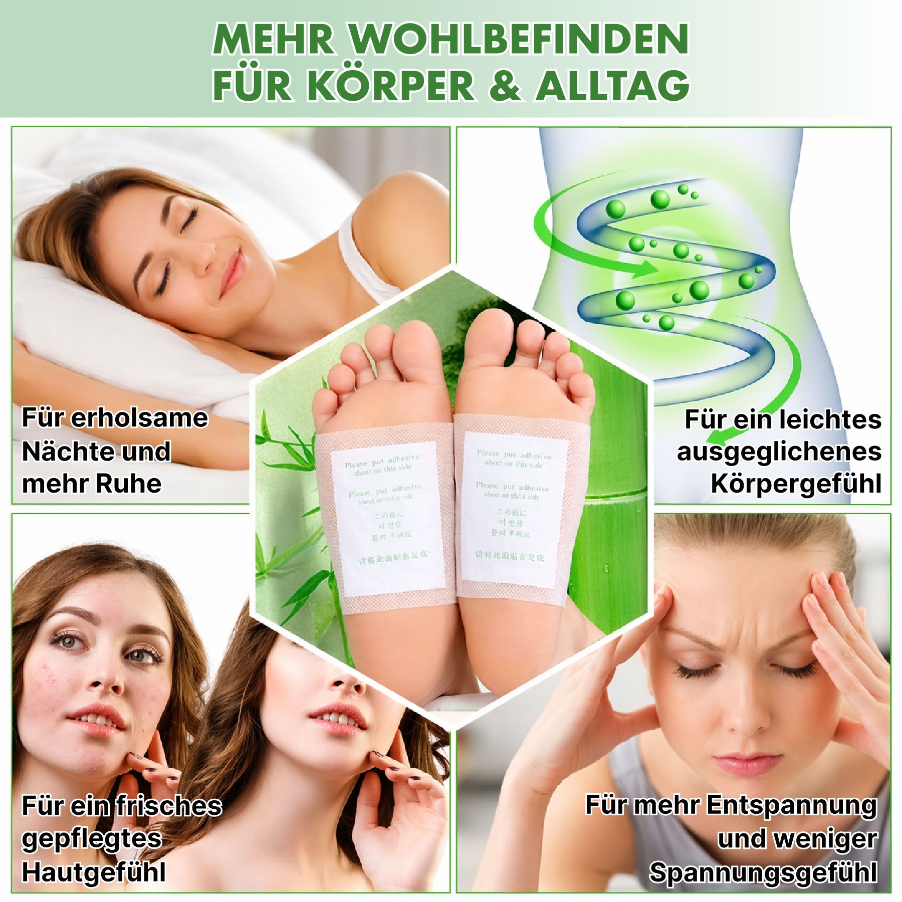 Zwei Fußpflaster mit Bambusmotiv.